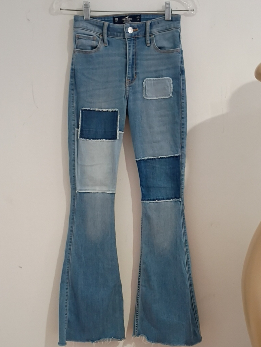 Hollister Light Denim Patchwork Flare Jeans